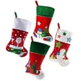 thumbnail image 1 of Santa with Friends Christmas Stockings, Red/Green, 20-1/2-Inch, 4-Piece, 1 of 1