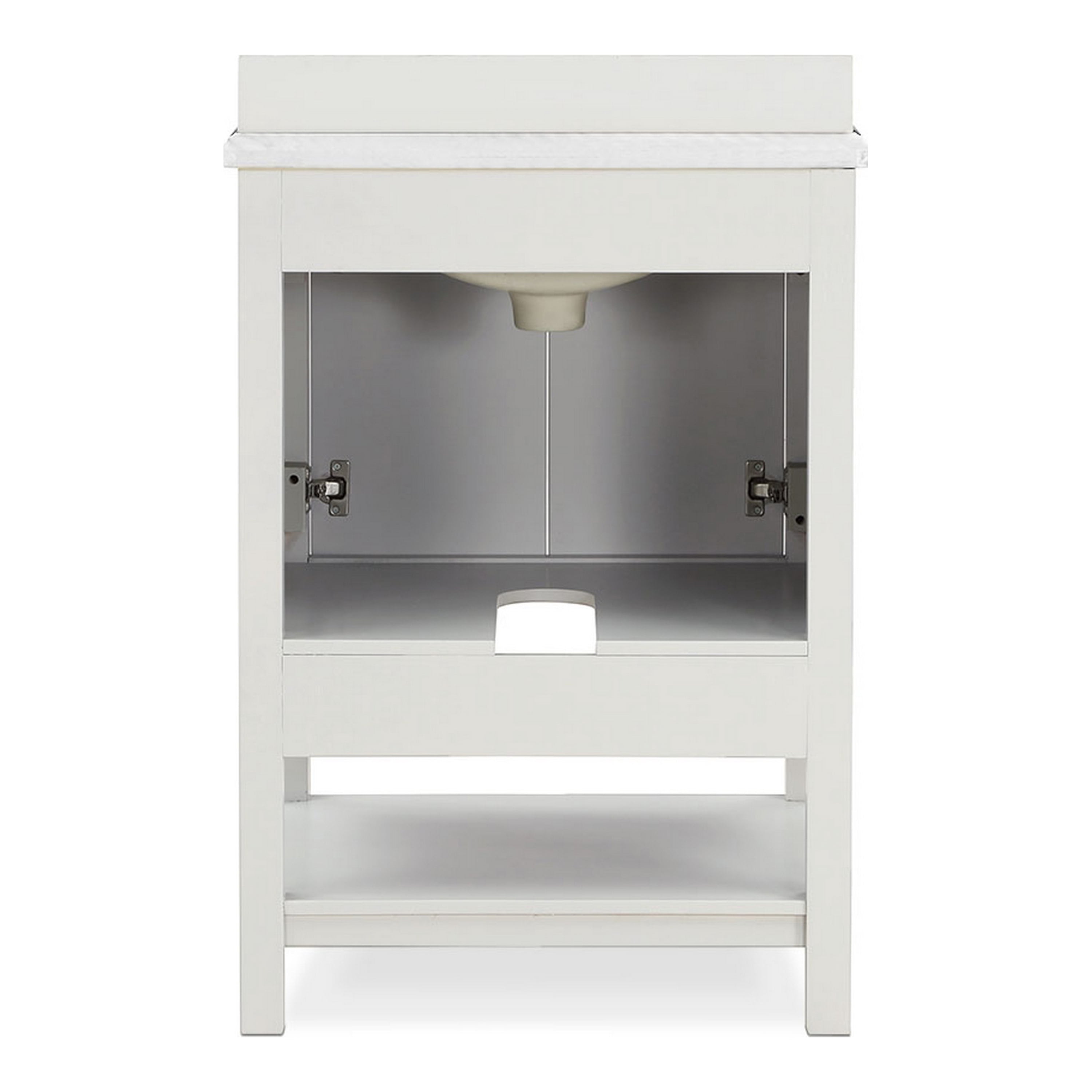 Furniture of America Anya 25" White Single Bathroom Vanity with White Carrera Marble Top and Undermount Sink