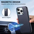 thumbnail image 5 of Allytechgroup for iPhone 13 Pro Max Protective Case with Magnetic Wireless Charging, Shock-Absorbent PC+TPU & PU Leather Anti-Scratch & Anti-Fingerprint Shockproof for iPhone 13 Pro Max, Darkblue, 5 of 12