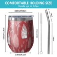 thumbnail image 5 of 12oz Stemless Wine Tumblers Red Christmas Village Pattern Vacuum Insulated Stainless Steel Travel Tumbler Cups Mug with Lid and Straw for Champaign,Cocktail,Beer with Cleaning Brush, 5 of 5