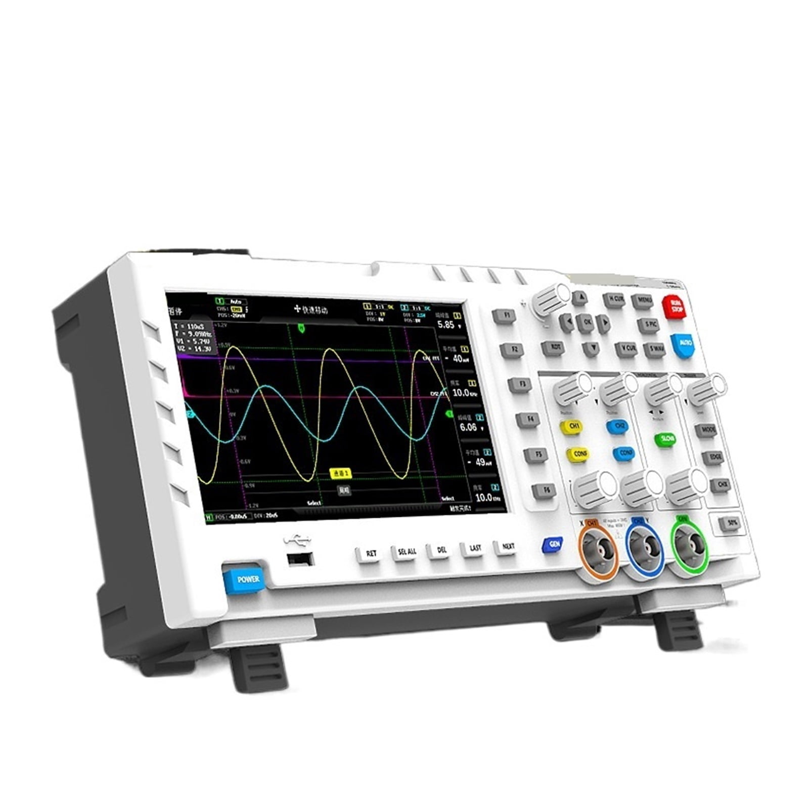 1014D Desktop Oscilloscope 100MHZ*2 1GS/s 2 In 1 Dual Channel Digital Oscilloscope 10MHZ Signal Generator ,Professional Designed