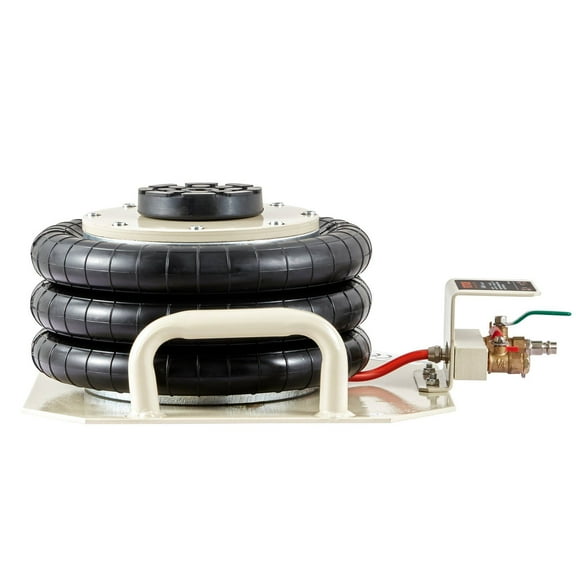 3 Ton Triple Bag Air Jack with Steel Pipes, 17.7 Inch Lift in 3-5 Sec, Heavy Duty Pneumatic Jack for Car, Garage & Auto Repair (Beige)