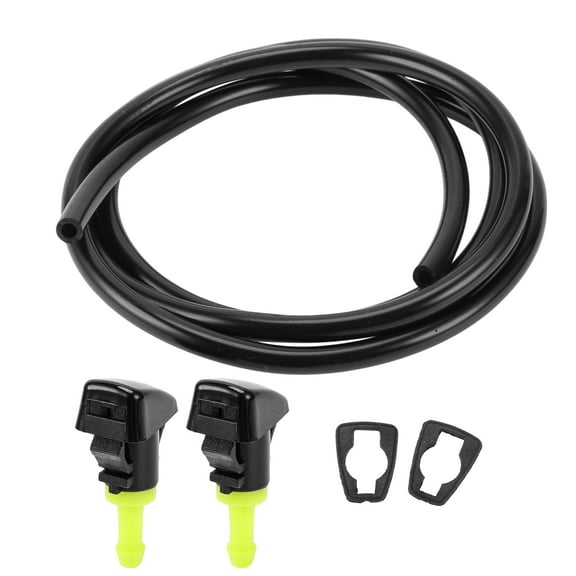 Unique Bargains Windshield Washer Nozzle Front With 2 Pcs Gasket,1.2 Meter Fluid Hose No.5303833AA for Dodge Grand Caravan 2008-2020 Black Green