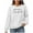 #02 White, variant on Busydd Christmas Sweatshirts for Women Fashion Vacation Ribbed Crewneck Sweatshirt Casual Loose Long Sleeve Pullover Sweatshirt M