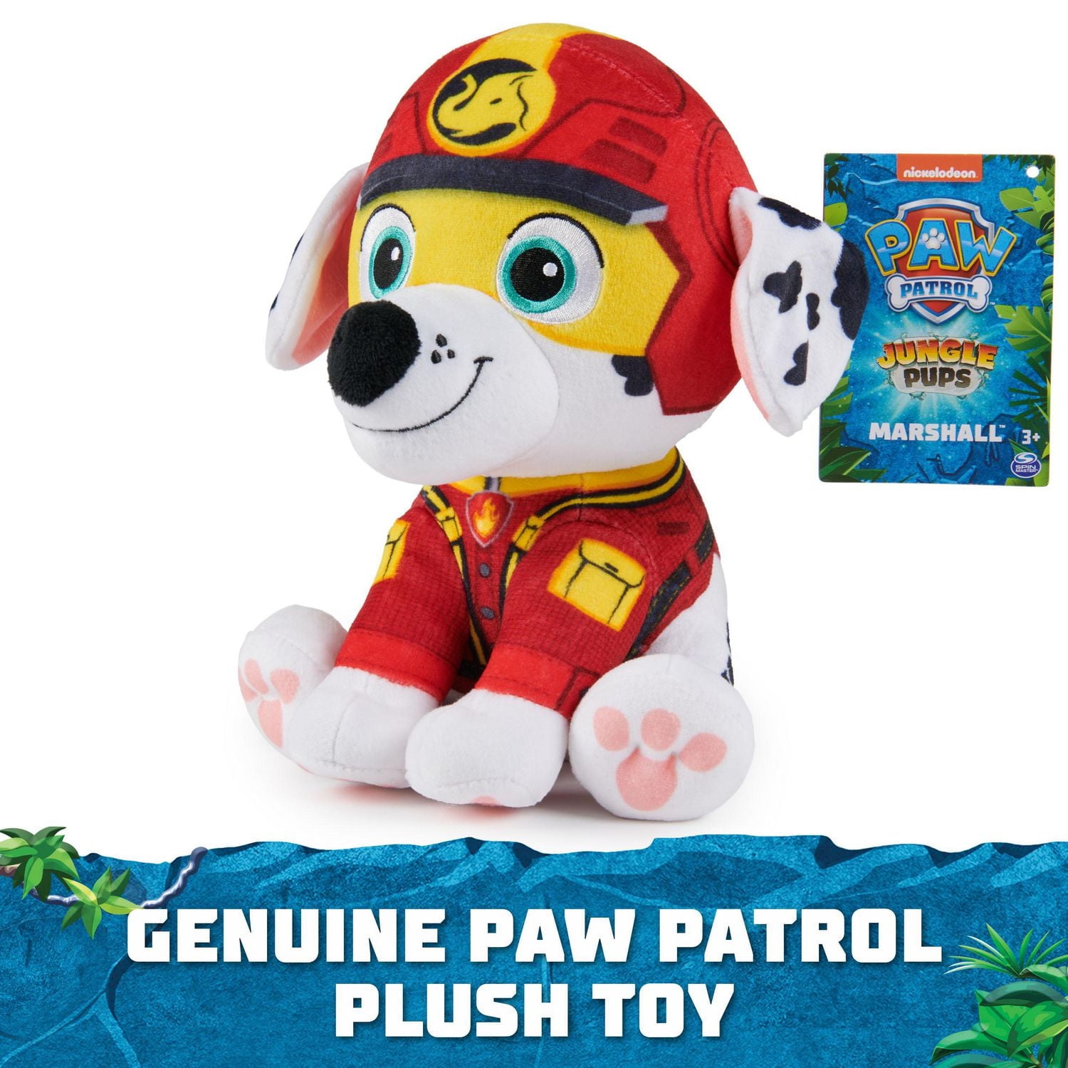 PAW Patrol Jungle Pups, Peluche Tracker de 20,3 cm, animal en peluche pour les garçons et les filles à partir de 3 ans