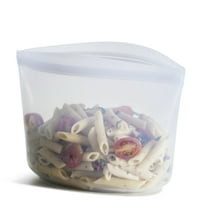 Stasher Premium Silicone Reusable Food Storage Conainer, Holds 6 cups, Pinch Loc Seal, BPA Free, Dishwasher Safe/Leak Free, Clear, 1 Bowl