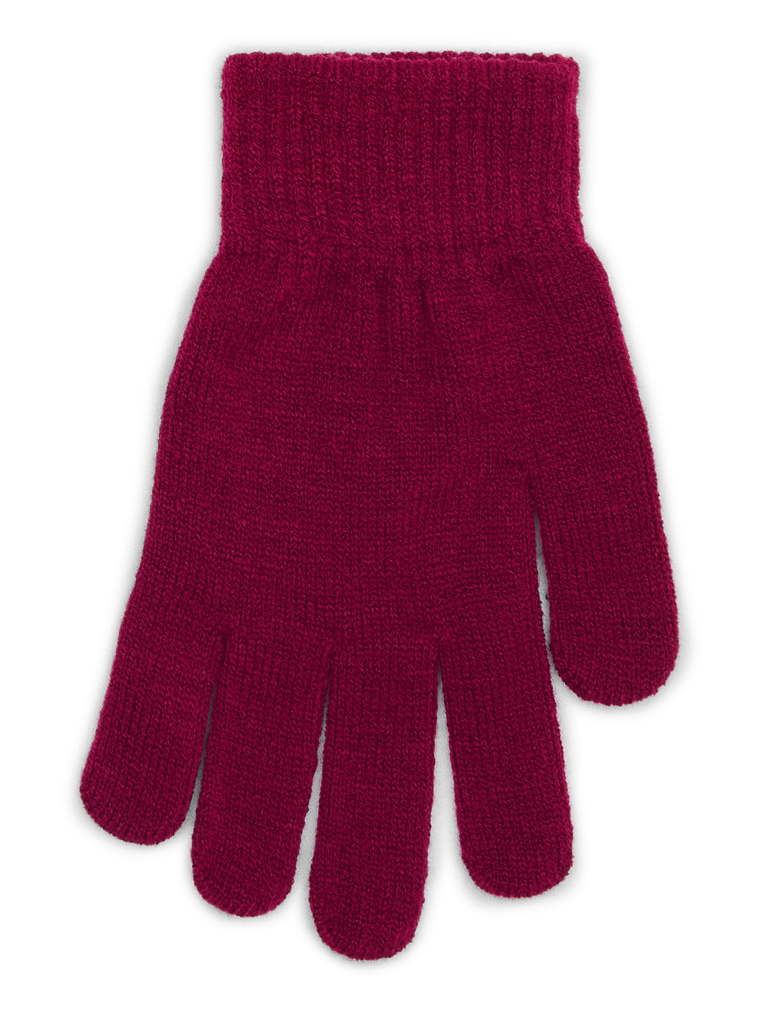 No Boundaries Knit Gloves, 2-Pack, Women's, One Size, Sparkling Merlot