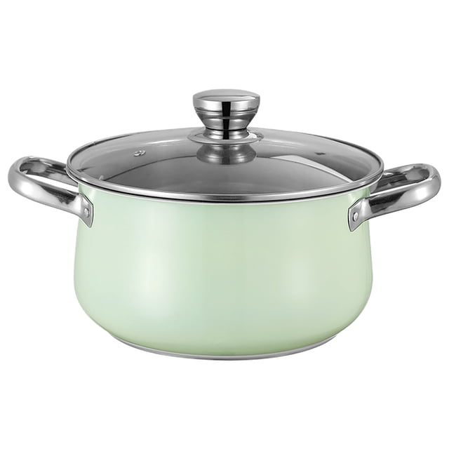 GOOHOCHY Olla de acero inoxidable con tapa y doble asa para cocinar en casa