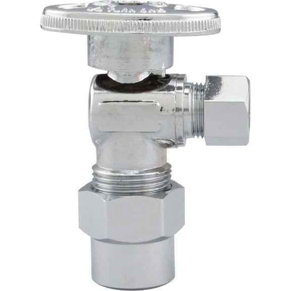 Mueller Streamline Ball Valve Quarter Turn Angle Stop - 1/2 In. CPVC x 3/8 In. C