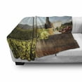 thumbnail image 3 of Wine Soft Flannel Fleece Throw Blanket, White Drink Cask on Famous Vineyard in Chianti Tuscany Agriculture, Cozy Plush for Indoor and Outdoor Use, 50" x 70", Green Brown Pale Blue, by Ambesonne, 3 of 6