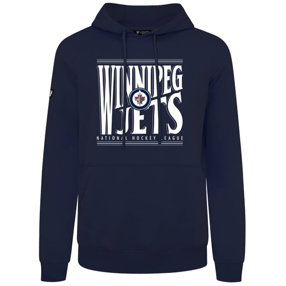Men's Levelwear  Navy Winnipeg Jets Podium Powerhouse Pullover Hoodie