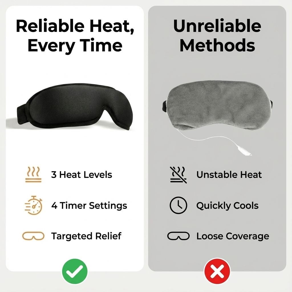 FACEMOON USB Powered Heated Eye Mask for Dry Eyes Relief, Washable, for Travel, with Replaceable Cover, black