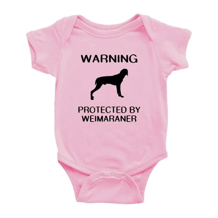 

Warning: Protected by A Weimaraner Dog Funny Baby Romperss Newborn Clothes (Pink 18-24 Months)