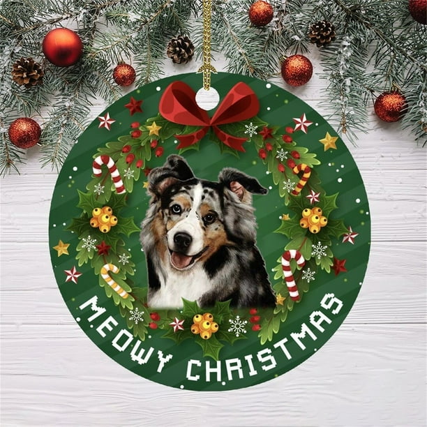 Navidad divertida decoración Navidad perro patrón colgante árbol de Navidad adornos Wmkox8yii fhajkh5068