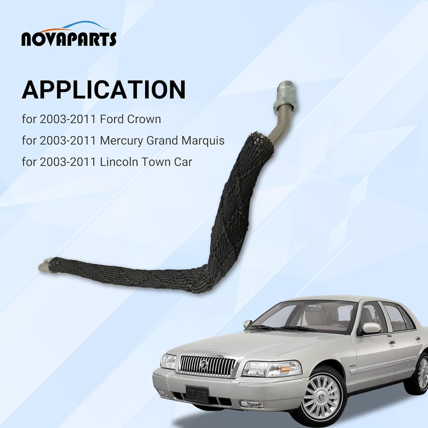 NOVAPARTS Exhaust Gas Recirculation EGR Line 598-123 3W7Z9D477BA for 2003-2011 Ford Crown Victoria Lincoln Town Car Mercury Grand Marquis Silver