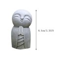 thumbnail image 3 of Teissuly Feng Shui Zen Standing Blissful Japanese Jizo Monk Figurine, Buddha Statue Little Jizo Resin Craft Sculpture Home Outdoor Garden Decoration(Grey), 3 of 4
