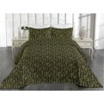 thumbnail image 2 of Ambesonne Forest Quilted Bedspread Set 3 Pcs, Minimalist Branches Leaves, King, Pale Green and Evergreen, 2 of 4
