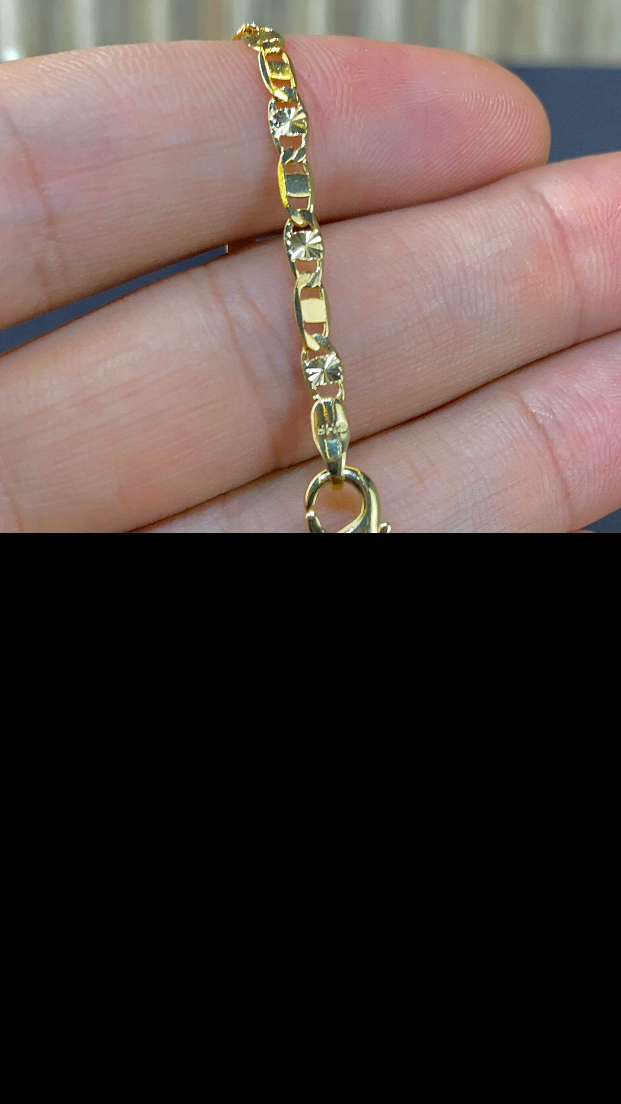 14K Gold Filled Valentino Link Chain Necklace 18" for Womens