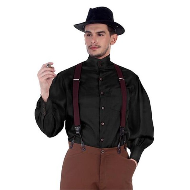 The Pirate Dressing C1292 Seigneur Shirt- Black - Large