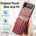 thumbnail image 5 of Wallet Case for Samsung Galaxy Z Flip 3 5G with Credit Card Holder, Premium PU Leather Phone Cover Shockproof Protective Case for Samsung Galaxy Z Flip 3 Business Style,
Red, 5 of 9