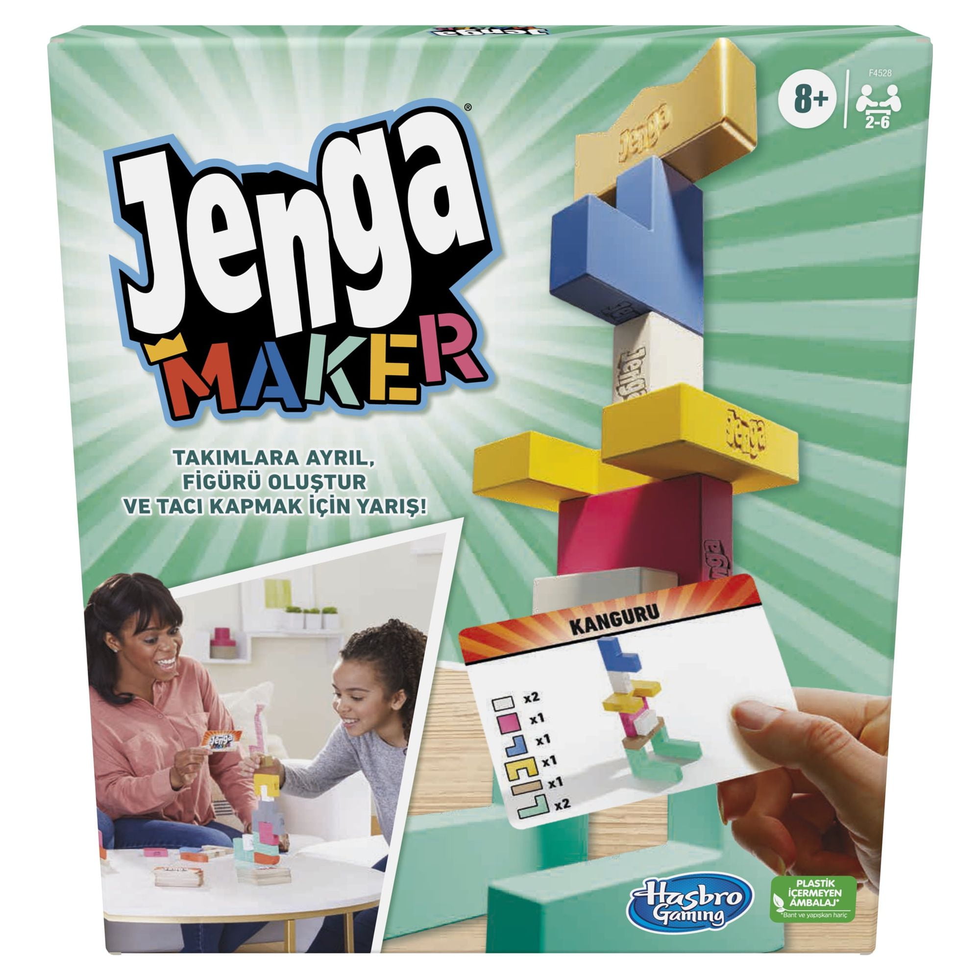 Jenga Maker, Genuine Blocks, Stacking Tower Game, Game for Kids Ages 8 and Up, Game for 2-6 Players