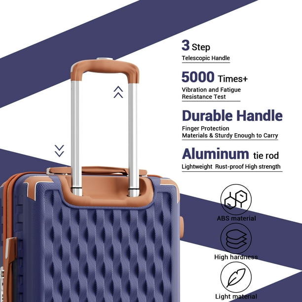 Melalenia - 7 Luggage Sets ABS Hardside Spinner Luggage -With