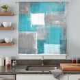 thumbnail image 5 of Turquoise Grey Ombre Sheer Curtains 63 Inches Long, Abstract Vintage Oil Painting Light Filering Curtains, Breathable Simi Curtain Privacy Drapes for Living Room Bedroom Lightweight Window Treatment, 5 of 9