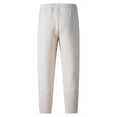 thumbnail image 5 of XIYON Men's Pants Casual Jacquard Drawstring Loose Casual Solid Color Pockets Sports Pants Men Trousers Comfortable, 5 of 5