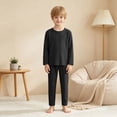 thumbnail image 6 of masbird Toddler Girls Boys Pajamas Cotton Kids 2 Piece Solid Color Pjs Sleepwear Clothes Sets Fall Winter 6-12 Months 12-24 Months 2t 3t 4t 5t 6t 7t 8t 9t Children(Black,3-4 Y), 6 of 7