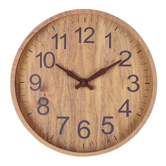 YWMJZEU Nordic Wooden 12in Wall Clock Silent Clocks Bedroom Home Natural Wood Wall Clock