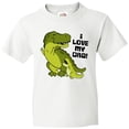 thumbnail image 3 of Inktastic I Love My Dad with Baby and Daddy Tyranasaurus Rex Youth T-Shirt, 3 of 5