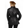 thumbnail image 3 of Women's Plus Leather Belted City Coat, 3 of 4