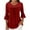Red, variant on Women Round Neck Top, Women's Color Mesh Fabric Hot Gold Splicing Shiny And Breathable Party Gathering 3/4 Sleeve Round Neck Top, Cool and Comfortable for Home, Party, and Daily Wear