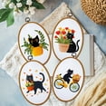 thumbnail image 5 of 4 Pack Funny Black Cat Embroidery Kits for Beginners Starter Hand Embroidery Kit with Cat Patterns and Instructions Cat Pattern Embroidery Starter Kit for Adults Women Crafting, 5 of 9