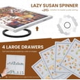 thumbnail image 3 of 1500 Pieces 35"x26" Double-Sided Rotating Plastic Puzzle Board with Drawers and Cover, Portable Jigsaw Puzzle Board,Tilting Puzzle Board,Lazy Susan Spinning Puzzle Boards，Puzzle Table(Grey), 3 of 5
