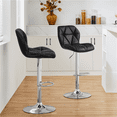 thumbnail image 4 of Alden Design Adjustable Counter-Height Bar Chair Faux Leather Modern Bar Stool, Set of 2, Black, 4 of 11
