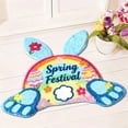 thumbnail image 4 of Velvet Easter Bunny Welcome Mat for Door Front Indoor Outdoor Absorbent Durable Non Rug 90cm 354in, 4 of 6
