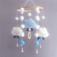thumbnail image 1 of Campana móvil de madera para cuna de bebé, campana de cama, nubes, techo móvil para bebé, decoración de guardería (azul), 1 of 5