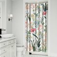 thumbnail image 2 of Floral Shower Curtain Watercolor Botanical Bathroom Decor Rustic Flower Design Fabric Bath Curtain for Tub Country Style Home Accessories with Hooks，36x72in(90x180cm), 2 of 5