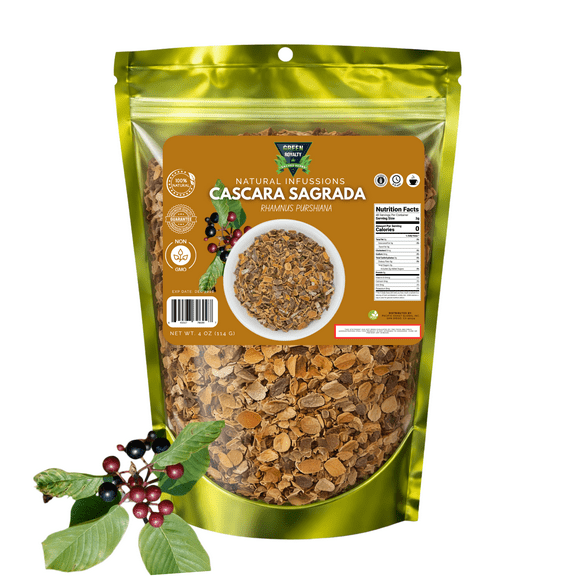 Green Royalty- Cascara Sagrada Bark 4 Oz - Herbal Leaves-For Digestion