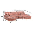 thumbnail image 2 of U-Shape Sectional Sofa with Pillows, Large Chenille Fabric 6-Seater Sofa with Metal Legs and Soft Paded Seat, Modern Accent Sofa Couch for Living Room Apartment Large Space, 2 of 7