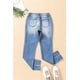 thumbnail image 2 of ABPHQTO Jeans ajustados desgastados de cintura alta para mujer, 2 of 5