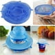 thumbnail image 2 of Naiovety 6 uds. De tapas elásticas de silicona, cubiertas herméticas reutilizables para envolver alimentos, mantener el sellado fresco, Organizadores de utensilios de cocina azul, 2 of 6