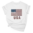 thumbnail image 3 of Sevevn Women's Independence Day Printed Short Sleeved T-shirt Summer Deals White L, 3 of 3