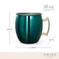 thumbnail image 3 of Twine Moscow Mule Mug for Cocktail Drinks, Party, Home Bar, 16 oz Emerald, 3 of 6