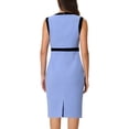 thumbnail image 3 of INSPIRE CHIC Women's Sheath Dresses Office Sleeveless Contrast Color Pencil Dress, 3 of 6