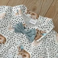 thumbnail image 6 of Kaprioy My First Easter Baby Boy Outfit Boys Eeaster Outfit Summer Short Sleeve Rabbit Prints Bowtie Romper Suspender Shorts 2PCS Outfits Clothes Set Gentlemen's Easter Suit, 6 of 7