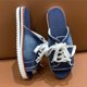 thumbnail image 4 of Amzcrzy Zapatos de mujer,Zapatos de mujer,Zapatillas de mujer, Zapatillas de verano con punta redonda para mujer, zapatos de playa de lona a la moda, sandalias planas informales con frenillo Sandalia, 4 of 9