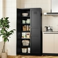 thumbnail image 3 of AUHUP Pantry Cabinet with 5 Adjustable Shelve, 71"H Black Metal Storage Cabinet for Kitchen, Dining Room, Living Room, 3 of 8