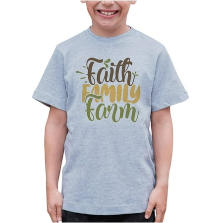 

7 ate 9 Apparel Kids Farm Life Shirts - Faith Family Farm Grey T-Shirt 5T